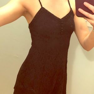 Black Laced Flowy Mini Dress